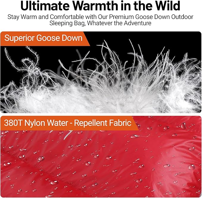Himalaya 0 Degree Sleeping Bag for Adult Ultralight Down, -20°F-40°F, Cold Weather, Autumn & Winter, Hiking Backpacking Sleeping Bags