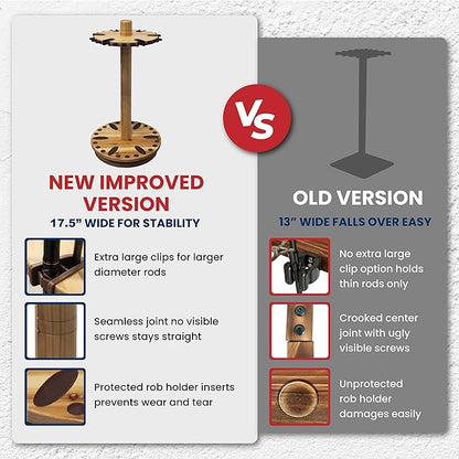 Rush Creek Creations Fishing Rod Holder - 360 Spinning Rack for Garage Organization and Storage, Pole Holder for Reels, Gear, Accessories, Tackle Box