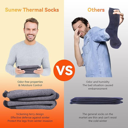 Sunew Warm Thermal Socks 4 Pack, Mens Womens Winter Heated Outdoor Skiing Thermal Socks