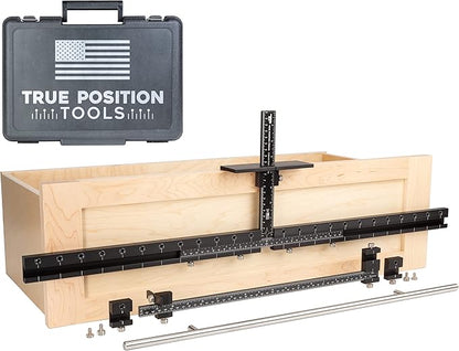 MAX Cabinet Hardware Jig - Install Long Pulls and Shelf Pin Holes - Made In USA - Hand Calibrated by True Position Tools
