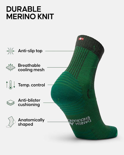 DANISH ENDURANCE Hiking Socks, Lightweight, Merino Wool Socks for Men & Women, Moisture Wicking & Thermal, 1 or 5 Pack