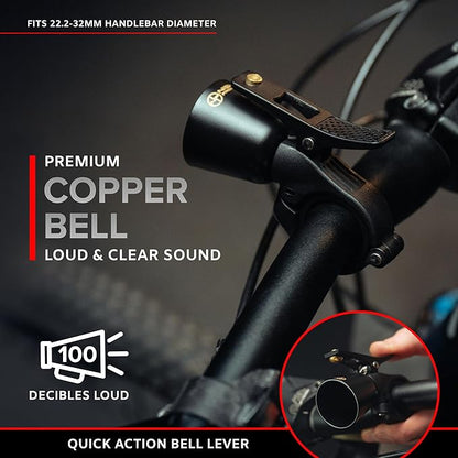 Bike Lights Front & Back – Bicycle Headlight & Taillight Set – Powerful 540 Lumens LED – USB-C Rechargeable – New 2025 Bike Safety Equipment for Night Riding (Optional - Premium Bike Bell)