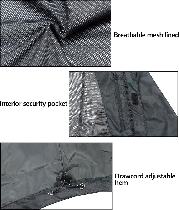 Little Donkey Andy Men's Waterproof Rain Jacket Outdoor Lightweight Rain Shell Coat for Hiking,Golf,Travel