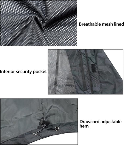 Little Donkey Andy Men's Waterproof Rain Jacket Outdoor Lightweight Rain Shell Coat for Hiking,Golf,Travel