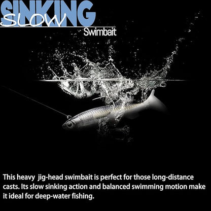 Soft Fishing Lures Shad Minnow Swimbaits, Pre-Rigged Jig Heads Paddle Tail Swim Baits for Bass, Trout, Walleye, Crappie, Sinking Jigs Bait for Saltwater Freshwater, Fishing Gifts for Men