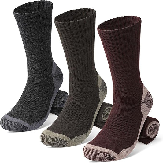 Wool Hiking Socks for Men - Women Lightweight Crew Merino Wool Socks with Cushion for Camping Hunting Work,4 pack