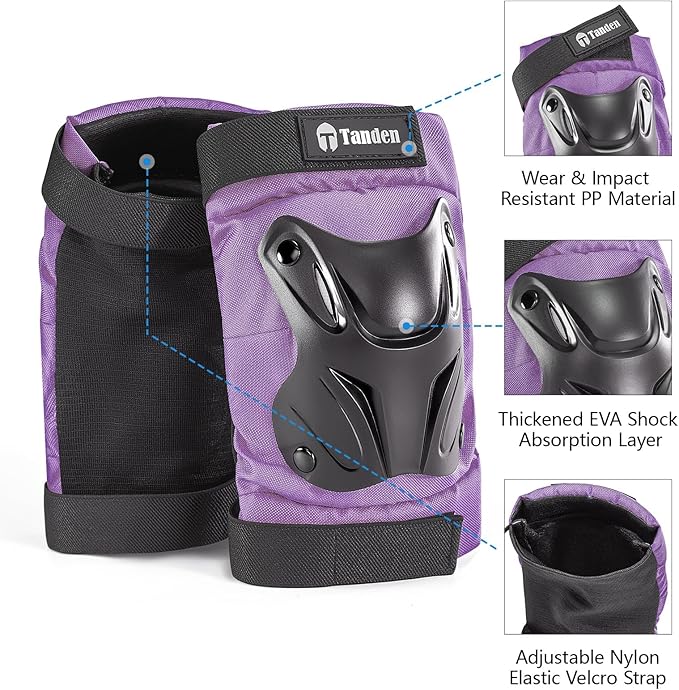 Skating Protective Gear Knee and Elbow Pads Wrist Guards for Roller Skating Skateboarding, Skate Pads Adult Knee Pads