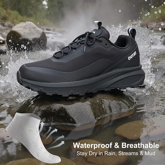 Waterproof Hiking Shoes for Men Lightweight & Breathable Walking Sneaker for All-Terrain Outdoor