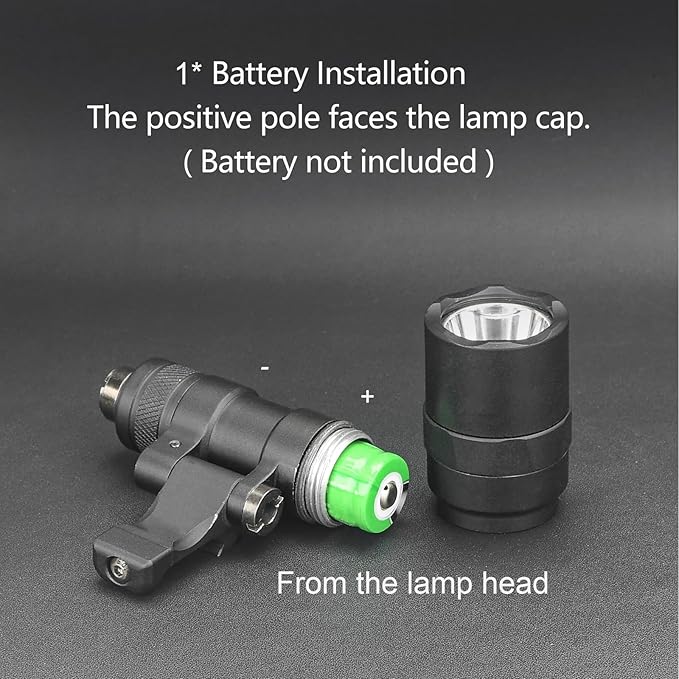 NOBUHIRO M300C 300 Lumens Tactical Flashlight, NO Logo Version with Replaceable Mounting Rotating Base for 20mm Picatinny & Mlok/Keymod Rail, with Remote Pressure & Push Button Switch