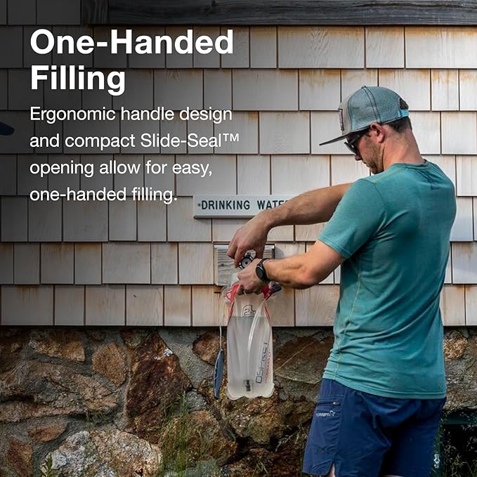 Osprey Hydraulics Backpack Water Reservoir with Bite Valve - BPA-Free, Leakproof Hydration Bladder with QuickConnect and Slide-Seal - Compatible with Most Hiking and Biking Packs, Clear