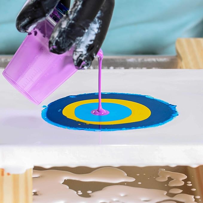 Pouring Masters 2 Oz (60 ml) Liquid Measuring Cups - Plastic Graduated Cup (100 Pack) with 25 Sticks - Reusable Mixing Cups for Paint, Craft, Kitchen, Lab, Medical Supplies, Epoxy Resin, Art