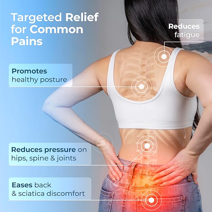 LuminaRest® Gel Seat Cushion for Tailbone Pain Relief – CertiPUR-US® Certified Memory Foam Office Chair Cushion, Car Seat Cushion for Sciatica & Back Support – Ergonomic U-Shaped Design (Blue)