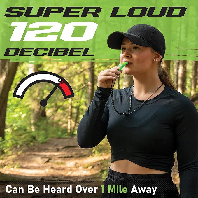 Gradient Fitness Emergency Whistles (2 Pack) | Loud Pealess Plastic Survival Whistle with Adjustable Lanyard, Clip & Reflective Stitching. Quick Safety Access for Swimming, Boating, Surfing, Hiking