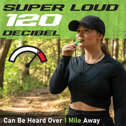 Gradient Fitness Emergency Whistles (2 Pack) | Loud Pealess Plastic Survival Whistle with Adjustable Lanyard, Clip & Reflective Stitching. Quick Safety Access for Swimming, Boating, Surfing, Hiking