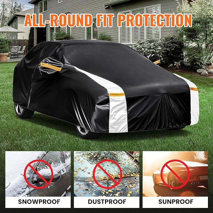 Honda Civic Car Cover 100% Waterproof All Weather, Gift with Towel, 10 Layers Sedan Car Cover Custom Fit 1993-2026 Honda Civic, Full Exterior Covers Rain Sun UV Protection with Door Zipper.