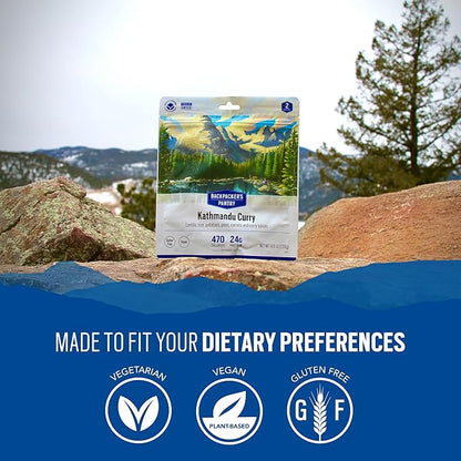 Backpacker's Pantry Kathmandu Curry - Freeze Dried Backpacking & Camping Food - Emergency Food - 24 Grams of Protein, Vegan, Gluten-Free - 6 Count