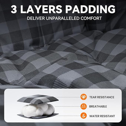 Oversized Heated Camping Chair Fully Thick Padded Camping Chair for Adults 3 Levels Adjustable Portable Heated Camp Chair for Outdoor Use (Battery Not Included)