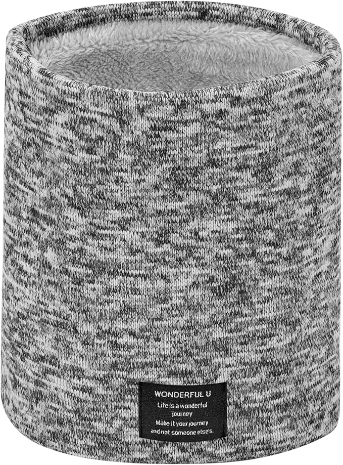 Winter Neck Gaiter Thermal Fleece-Lined Cold-Weather Scarf Wind-Block Face Cover Stretch Lightweight for Men Women