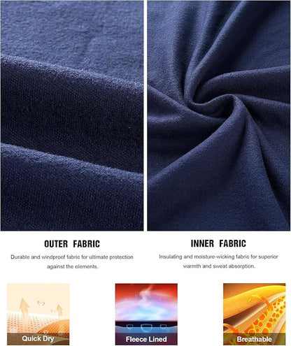 Runhit Mens Thermal Underwear Set：Fleece Lined Long Johns for Men Thermal Shirts and Pants Base Layer Cold Weather Thermals