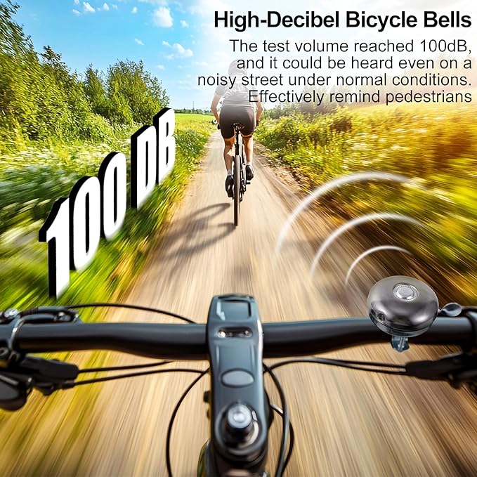 Fully Metal Bike Bell, Loud Clear Sound Bicycle Bell for Adult Bikes, Classic Cycling Horns