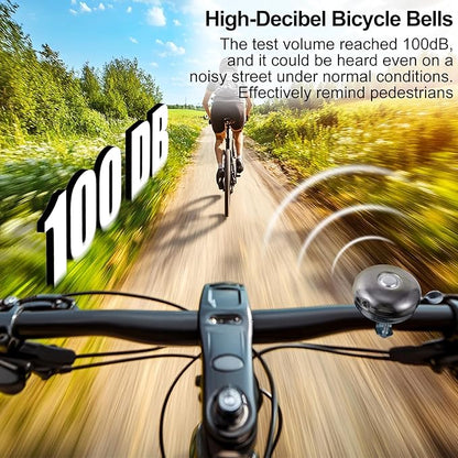 Fully Metal Bike Bell, Loud Clear Sound Bicycle Bell for Adult Bikes, Classic Cycling Horns