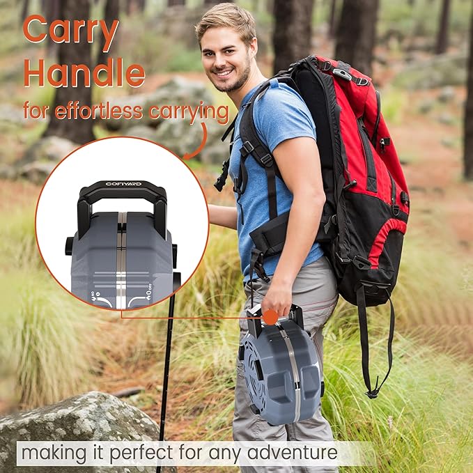 20,000 BTUs 2 Burner Propane Camping Stove, Portable Folding Camp Stove with Adjustable Burners, Built-in Ignition and Carrying Bag, Dual Gas Stoves for Tailgating, Camping, BBQ Overland Grey