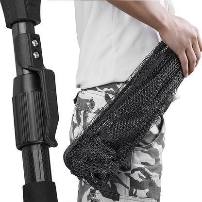 PLUSINNO Fishing Net Fish Landing Net, Foldable Collapsible Telescopic Pole Handle, Durable Nylon Material Mesh, Safe Fish Catching or Releasing