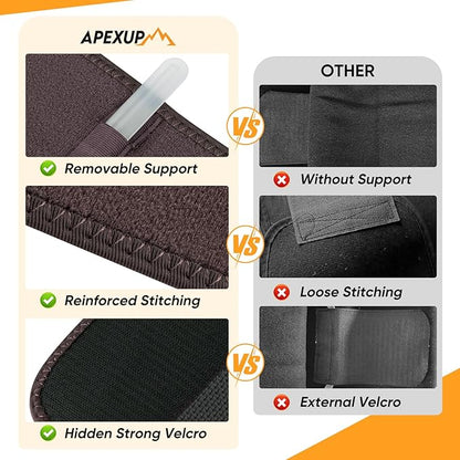 APEXUP Sweat Waist Trainer for Women and Men, Neoprene Waist Trimmer Belt Slimming Sweat Band with Removable Lumbar Support
