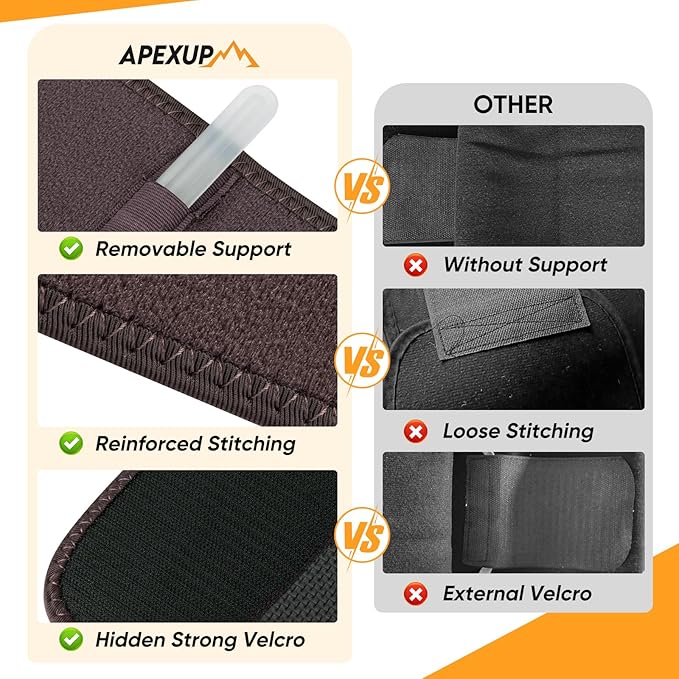 APEXUP Sweat Waist Trainer for Women and Men, Neoprene Waist Trimmer Belt Slimming Sweat Band with Removable Lumbar Support