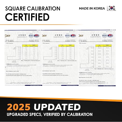 Upgraded Precision Square – 4 Inch 90° Layout Tool for Woodworking | Enhanced Side Scale, Wider Laser Markings, Premium Framing Square Ruler with Calibration