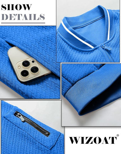 Mens Casual Jacket Loose Fit Lightweight Jacket Varsity Bomber Jacket with Zipper