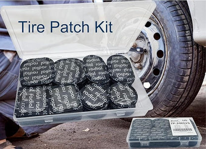 Professional Self-Vulcanizing Tire Repair Patches 96 pcs - Multi-Size (41mm to 57mm) Radial Tire Patch Kit for Cars/Trucks/Motorcycles, Heavy Duty, Heat