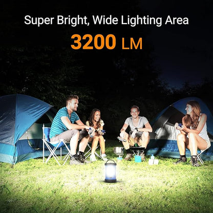 Camping Lantern, 3200LM LED Lanterns for Power Outages, 4600mAh Phone Charger & Rechargeable Lantern, 5 Light Modes Lantern Flashlight for Hurricane/Emergency/Storm, CT CAPETRONIX Camping Accessories