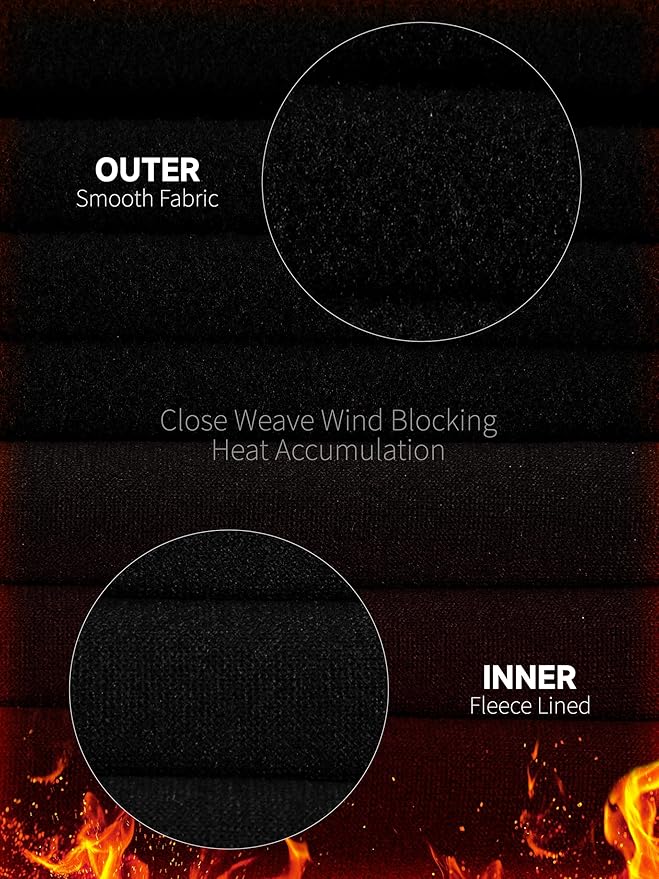 VZV 3 Set Thermal Underwear for Men Fleece Lined Long Johns Mens Thermals Top and Bottom Set Base Layer for Cold Weather