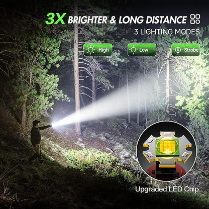 WdtPro Rechargeable Flashlights High Lumens, 2 Pack 10H Long Lasting Super Bright EDC Flashlight, LED Mini Tactical Flash Lights for Camping Emergency, Drop & Water Resistant Green(Battery Included)