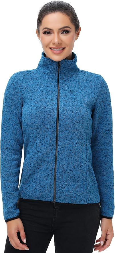 COZZYON Women Fleece Zip Up Jacket Light Sweater Jacket