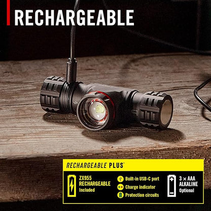 Coast® XPH34R 2075 Lumen USB-C Rechargeable-Dual Power LED Headlamp withPURE Beam® Twist Focus™ and Magnetic Base