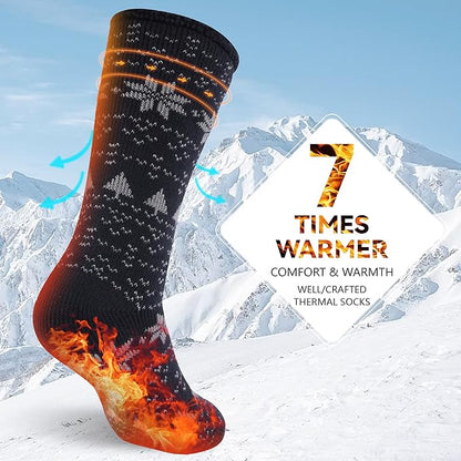 Sunew Warm Thermal Socks 4 Pack, Mens Womens Winter Heated Outdoor Skiing Thermal Socks