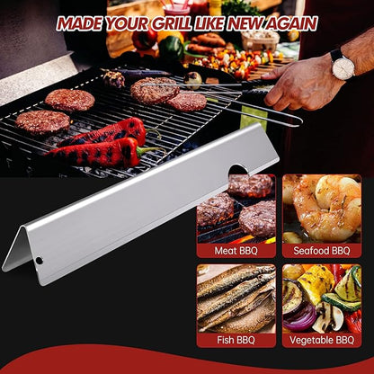 Grill Grates Flavorizer Bars Parts for Weber Genesis II E-410, S-410, Genesis II LX E-440, S-440, Weber 66089, 66097, 66041, 66033, 66796, Stainless Steel Grids Flavor Bars Heat Deflectors