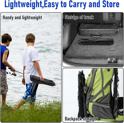 Fishing Net with Handle, Telescoping & Folding Fish Net for Easy Transport & Storage, Durable Freshwater & Saltwater Fishing Gear for Kids & Adults, Compact & Portable Design