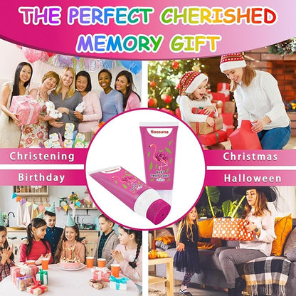 Baby Hand and Footprint Kit with Sponge Head, Baby Ink Hand and Footprint Kit, 1.69 fl oz Non-Toxic and Washable, Paw Print Kit for Dogs Suitable for Babies and Pets, Newborn Memento, Pink