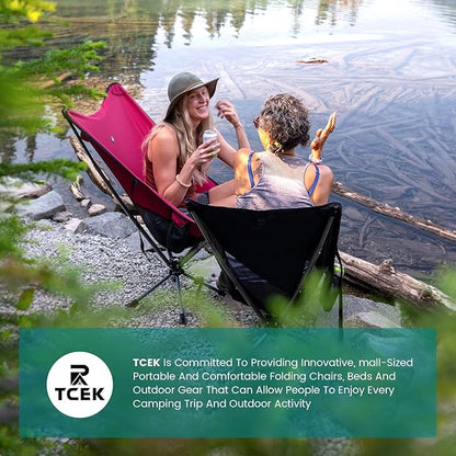 Swivel Portable High Back Camping Chair Small Compact Lightweight Folding Chairs for Adults, Outdoor Collapsible Backpack Chair for Camp, Travel, Sports, Easy Carry and Quick Setup