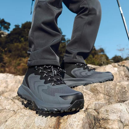 Men's Waterproof Hiking Boots Lightweight Comfortable Breathable Outdoor All-Terrain Trekking Ankle Boots
