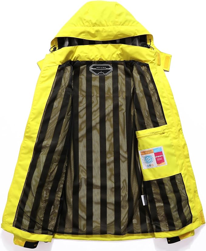 Outdoor Men's Waterproof Raincoat Windbreaker Lightweight Rain Jacket with Detachable Hood