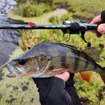 PURELURE Zero Ultralight Fishing Rod Solid Tip, 40 Ton Carbon Fiber Spinning & Casting Rod 2 or 5-Piece, Extra Fast/Fast Action, One-Piece Full Carbon Handle and Reel Seat, Fuji Alconite Guide