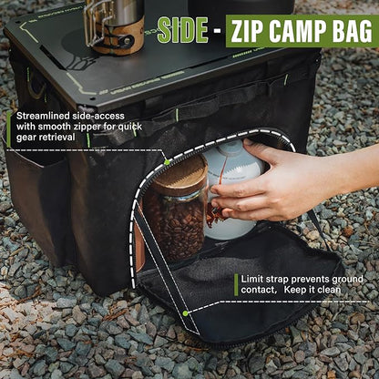 Alocs Folding Camping Table - Beach Table - 30L Tactical Bag with IGT Top Board for Outdoor, Camping Kitchen, Picnic, Travel