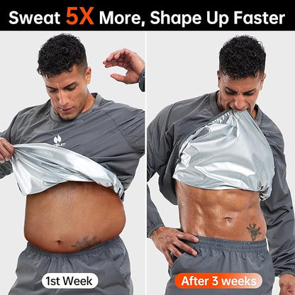 HOTSUIT Sauna Suit Men Anti Rip Sweat Suits Gym Boxing Workout Jackets