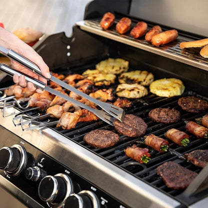 4-Burner Propane Gas Grill with Side Burner, Cabinet Style Grill with Glass Viewing Window, Porcelain-enameled Cast Iron Grate & Stainless Steel Warming Rack, Silver, SG5003S-SC