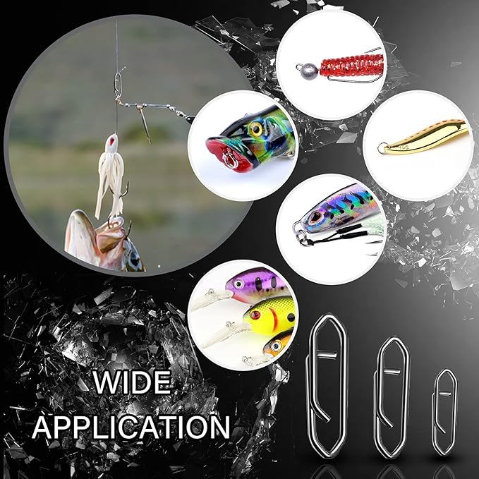 Atibin Stainless Lock Snaps Swivel Steel Saltwater Connector Fishing Snap Line High Strength Fishing Clip Power Lure Connector