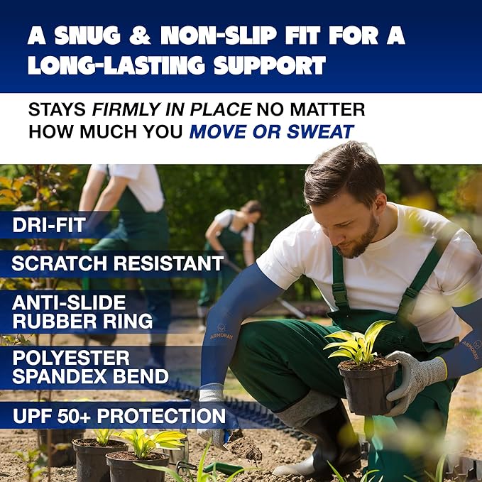 ARMORAY Arm Sleeves for Men or Women - Tattoo Cover Up - Cooling Sports Sleeve for Basketball Golf Football